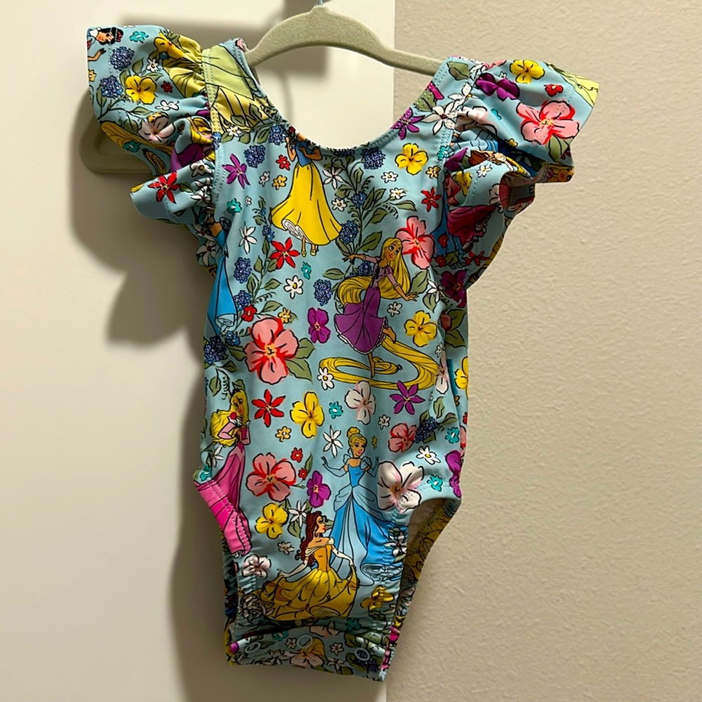 Posh Peanut One Piece Swimsuit Flutter Sleeve Disney Princesss 3-6m